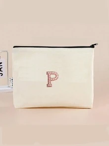 1 件 A-Z 字母 DIY 空白手提包、旅行洗漱包、绘画帆布包、帆布化妆包、绘画包、儿童包、工作、学校、旅行铅笔盒、实用 - 米色 - 查看 16