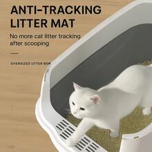 Enclosed-Cat-Litter-Box-With-Integrated-Scoop-Hooded-Design-Leak-Proof--Durable-Pp-Construction-Modern-White-Grey-For-Small-To-Medium-Cats-Space-Saving-Indoor-Litter-Box-With-Easy-Clean-Removable-Lid-Small-Cat-Litter-Box-Litter-Boxes-For-Large-Cats-Extra-Large-Cat-Litter-Box-High-Sides-Hooded-Litter-Box-Extra-Large-Cat-Litter-Box-Enclosure-Sturdy-Pet - Niebieski - View 7