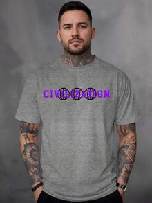 Men T-Shirts - 灰色 - 查看 2
