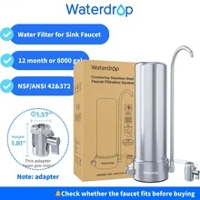 Waterdrop WD-CTF-01 Countertop Filter, 5-Stage Stainless Steel Drinking Water Filter System, Durable Faucet Water Filter, Reduces Chlorine, Heavy Metals, Bad Taste (1 Filter Included) - White - View 2