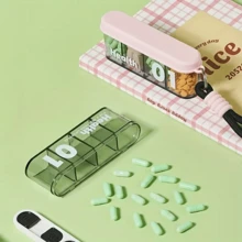 1 Piece Portable 4-Compartment Pill Box With Lanyard And Keychain - Plastic Pill Box With Transparent Compartments, Daily Medication Planner System, Outdoor Medicine Container Pill Organizer, Large Divided Storage Box