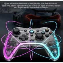 New Transparent Adjustable RGB Glare Lights Bluetooth Gamepad Controller Fr Switch - 黑色 - 查看 4