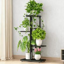 1 Piece, 4-Tier Wrought Iron Flower Stand, Perfect For Balconies, Succulent Plants, And Home Decor, Easy Assembly Plant Rack For Indoor And Outdoor Gardens - Black - View 2