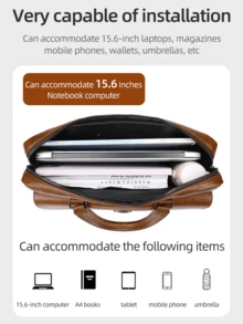 WEIXIER Men's Briefcase Laptop Bag Large Tote Bag Unisex Handbag Shoulder Bag With Adjustable Detachable Strap, Casual Commuter Bag, Business Bag, Suitable For Commuting, Shopping, Business Trips, Gift For Loved Ones, Friends, Boyfriend