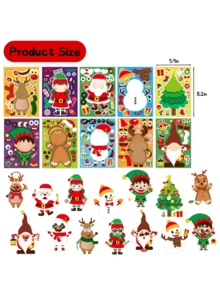 20 pezzi Adesivi per gioco di Natale "Crea una faccia", adesivi natalizi per bambini con Babbo Natale, albero di Natale, pupazzo di neve, renna, per regali di feste natalizie - Multicolore - Visualizzare 2
