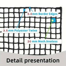 1pc 3.5mm Heavy Duty Golf Practice Net - Includes 20 Tie Down Straps For Securing, Sports Barrier Training Net, Golf Training Accessory, Suitable For Golf, Baseball, Field Hockey, Soccer - Adjustable Size, Suitable For Backyard Driving And Indoor/Outdoor Use