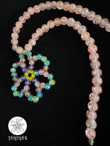 Collar para niñas "Happy Flower" con cuentas de cristal de colores que reflejan destellos de luz, ideal como un accesorio de buena calidad, sus cuentas redondas protegen el cuello de las más pequeñas y coquetas de la casa - Multicolor - Ver 2