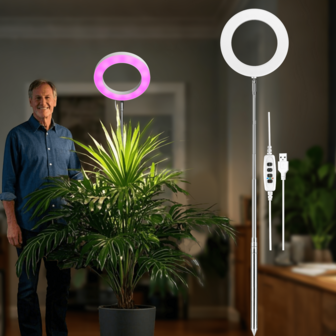 55in Grow Light Smeileas Full Spectrum, 10-Level Dimmable, Floor Stand LED Plant Lamp With Auto On/Off 3/6/9H Timer & 3 Color Modes (Incl. White Light) For All Plant Growth Cycles