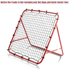 1 件加厚足球训练反弹网，带 20 条绑带，快速安装辅助训练网，耐用弹性球网设备，适合初学者到高级训练，便携式全季节足球装备