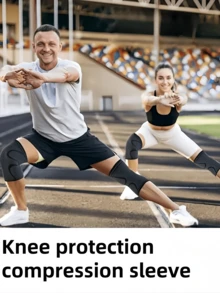 1pc Nylon Knee Pad With Arc Design Gym Accessories Knee Support Sports Knee Pads Gym Knee Pads - Black - View 9