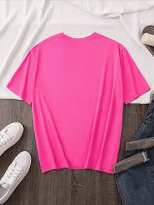 Women T-Shirts - Hot Pink - View 2