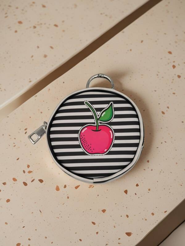 Minimalist & Fashionable Apple Coin Purse Stylish Small Item Storage Pouch Card Holder Key Case Earphone Bag Bag Charm Small Wallet Wallet Keychain Coin Wallet For Women Money Wallet Mini Wallet Purse Wallet Cute Wallet