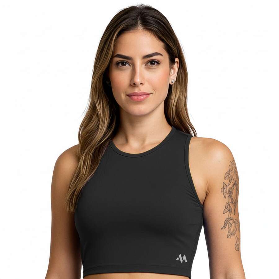 Cropped Blackout Fitness Perfect Fit For Workout Time - 黑色 - 查看 1