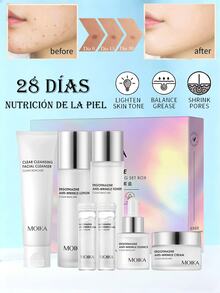 MOIKA Set de 7 Piezas Renovador de la Piel con Levadura de Trufa Blanca conjuntos para el cuidado de la piel, power Set de Extracto Concentrado de Trufa Blanca Reparación Intensa, Hidratante y Antienvejecimiento, Reafirmante y Lifting,Ácido Hialurónico Hidratación Profunda,Incluye Limpiador, Mascarilla, Loción Lifting, Contorno de Ojos, Loción Lifting, Sérum, Crema Lifting - Verde - Ver 1