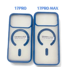 透明藏蓝色边框软胶磁吸充电保护壳，兼容，防震，超薄 - 海軍藍 - 查看 8