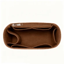 Organizador de Bolsa em Feltro, Inserção para Bolsa de Maquiagem Feminina, Divisória para Bolsa de Cosméticos, Organizador de Cosméticos, Presentes para Mulheres, Presentes para Homens - Castanho - Ver 5