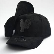 Gorra Premium Gallos De Pelea De Gallo Negro Placa Cafe/negro Único - GAMUSA-NEGRA - Ver 2