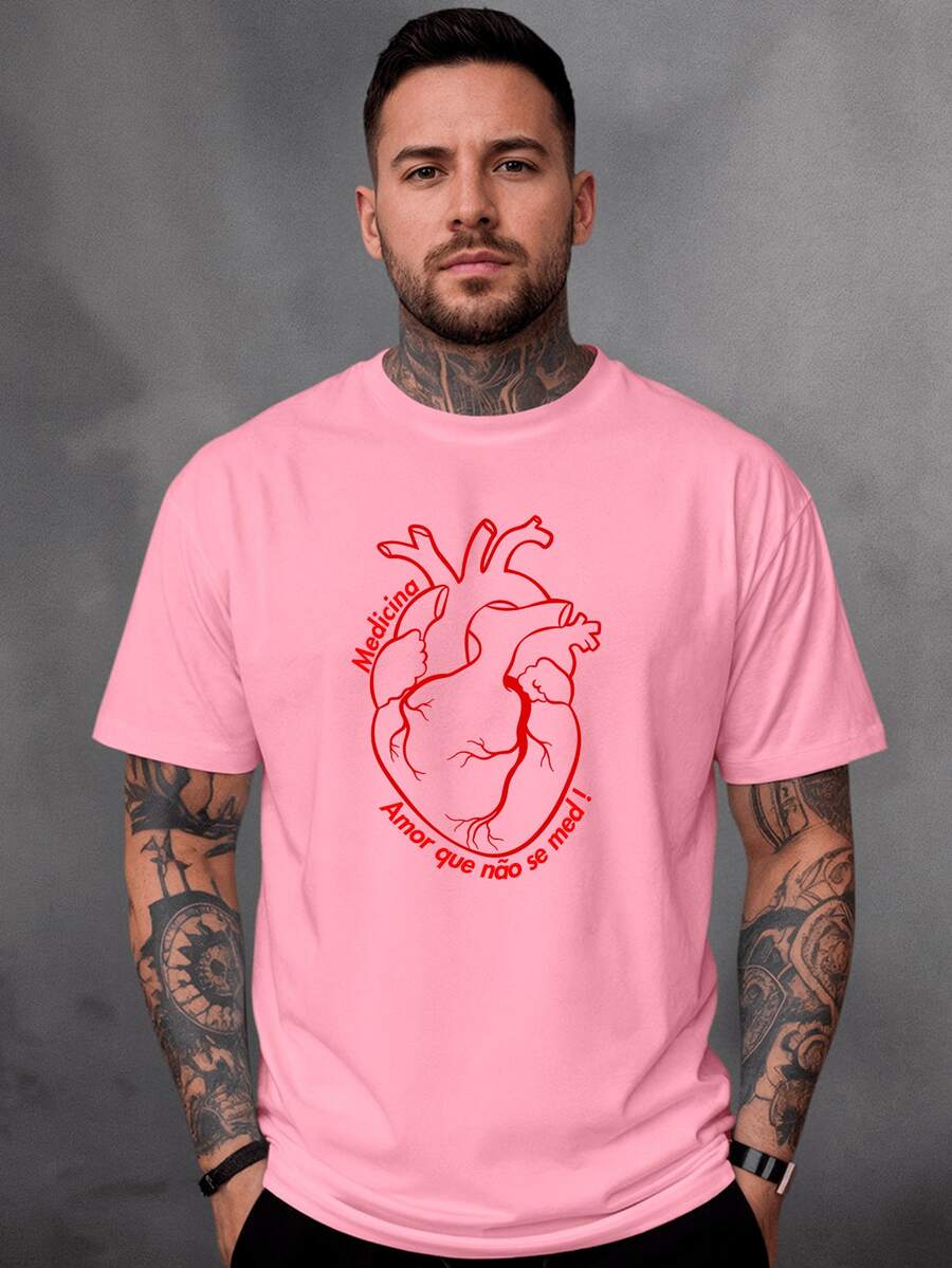 Men T-Shirts - 淺粉色 - 查看 1