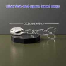 1 قطعة ملقط من الفولاذ المقاوم للصدأ مطلي بسبيكة الزنك، متعدد الاستخدامات للسلطة/الخبز/الخبز/الطعام المقاوم للحرق/الشواء/شواء الستيك (ملقط مشقوق وذو قبضة)، لونان (ذهبي وفضي)، بطراز أوروبي قديم