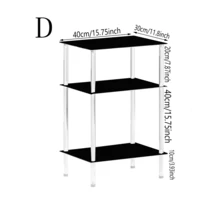 三层亚克力床头柜，透明沙发边桌，简约清晰的设计，适合小空间，办公室，卧室，客厅，书房 - 彩色 - 查看 12