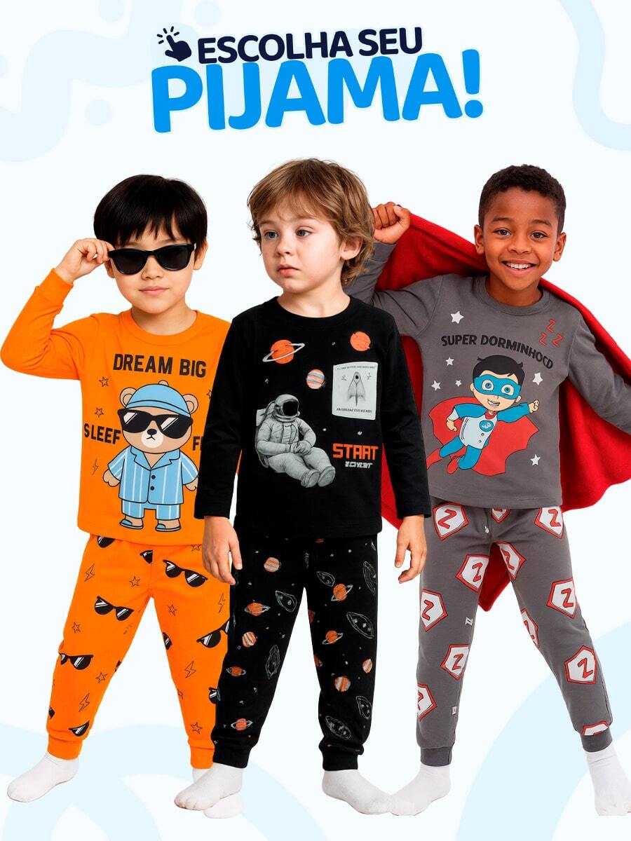 Boys' Long Sleeve Pajamas - Choose Your Model, With Cute Prints And Comfort For Boys, Cold Winter - UP.525 - 查看 1