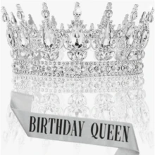 Women's Golden And Silver Crowns, Crystal Queen Headwear, Wedding Bride Hair Accessories, Suitable For Birthday Parties, Balls, Cake Decorations, Halloween, Christmas, And Photobooth Prop,Hair Accessories For Women,Stocking Stuffers For Adults