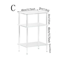 三层亚克力床头柜，透明沙发边桌，简约清晰的设计，适合小空间，办公室，卧室，客厅，书房 - 彩色 - 查看 15