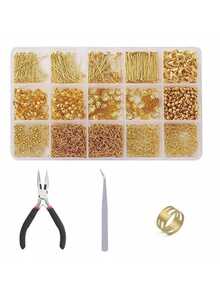 480 件龙虾扣钳子镊子环圈套件 - 龙虾扣 - 跳环和盖扣尾链定位珠 - 珠宝套件适用于手工制作 DIY 珠宝项链手链耳环制作、项链维修 - 彩色 - 查看 19