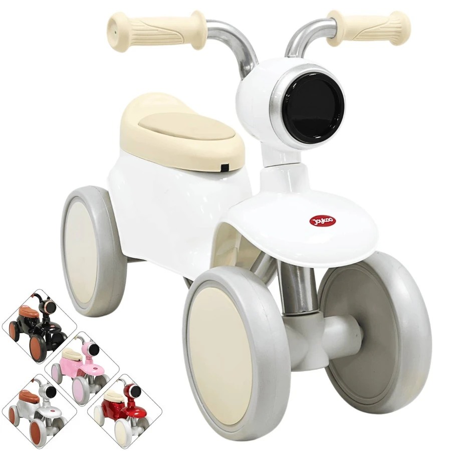 Joykoo Montable Correpasillos para Niños con Luz y Sonido Coche Musical Apto a Partir de 1 año y Soporta hasta 16 kg - Blanco - Ver 1