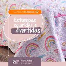 2-Piece Single Double-Sided Printed Teen Kids Bedspread Bedspread Kit With Pillowcase - Purple - View 3