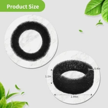 Schaumstofffilter für Haustier-Brunnen, runder schwarzer Schwammfilter, Ersatzfilter für 2,5 L / 84 Oz Edelstahl Katzen-/Haustier-Trinkwasserbrunnen, für gesunde und saubere Tiere