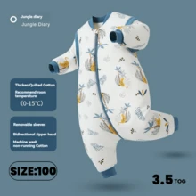 Túi ngủ dày dặn ấm áp cho trẻ sơ sinh mùa thu đông Unisex In họa tiết có thể tháo rời tay áo Túi ngủ liền quần - rừng - Xem 13