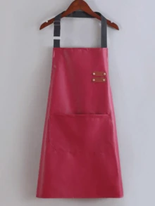 防水围裙带口袋防油围裙可调节围裙不带手臂围裙厨房围裙男女适用洗碗狗狗美容园艺清洁鱼屠夫烧烤绘画手工制作户外烹饪厨房必需品 - 彩色 - 查看 6