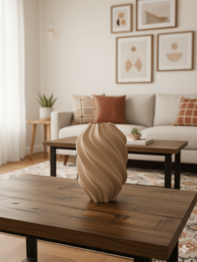 1pc Moderne Curved Plastic Flower Vase Artificial Pampas Grass, Minimalist Home Grijs Twist Tafel Centerpiece Wedding, Living Room, Office Bureau ation, Ho warming Room Glass view 11