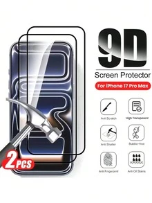 (2 Packs) 9H Tempered Glass Screen Protector For IPhone 17 Pro, Compatible With IPhone 17 Pro Max, 17, 16, 15, 14, 13, 12, 11, 16E, 16 Pro Max, 16 Pro, 16 Plus And Other Models, Drop-Proof, Suitable For Phone Cases