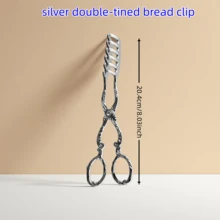 1 قطعة ملقط من الفولاذ المقاوم للصدأ مطلي بسبيكة الزنك، متعدد الاستخدامات للسلطة/الخبز/الخبز/الطعام المقاوم للحرق/الشواء/شواء الستيك (ملقط مشقوق وذو قبضة)، لونان (ذهبي وفضي)، بطراز أوروبي قديم