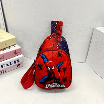  1pc Marvel Spider-Man Nylon Backpack - Fashionable Spider-Themed Crossbody Bag With Adjustable Shoulder Strap, Zipper Closure, Vibrant Red And Blue Color Scheme, Suitable For Daily Use And Outings, Compact Crossbody Design, Durable Polyester Lining