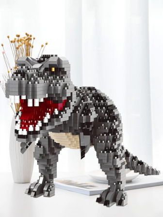 1500pcs Jurassic Era Dinosaur Cartooon Dinosaur DIY 3D Assembly Creative & Educational Stress Relief Building Block Model Decor, Gift For Dinosaur Lovers, Holiday & Birthday