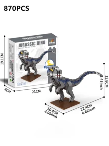 1500pcs Jurassic Era Dinosaur Cartooon Dinosaur DIY 3D Assembly Creative & Educational Stress Relief Building Block Model Decor, Gift For Dinosaur Lovers, Holiday & Birthday - Multicolor - View 16