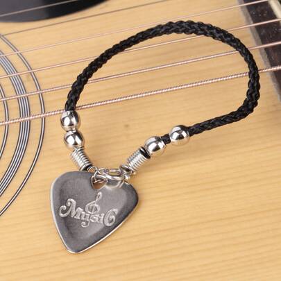 Gitar Penası Bilekliği, Dokuma Pena Tutucu Bilekliği, Taşınabilir ve Kompakt, Elektrik/Akustik Gitar, Noel, Cadılar Bayramı, Paskalya İçin Moda/Rock Gitar Çalan Aksesuarı