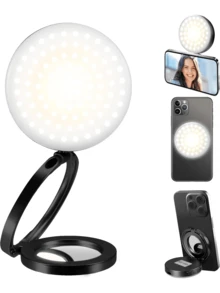 Luz LED compacta portátil con clip para fotografía de acción - 3 modos de iluminación, brillo y ángulo ajustables, interfaz USB, adecuada para computadora portátil/teléfono móvil/tableta/videollamada/maquillaje, apta para selfies y transmisión en vivo, luz portátil