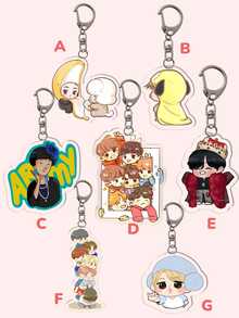 1pc Kpop Star Acrylic Cartoon Keychain/Anime Keychain/Friendship Keychain: Featuring Characters Bag Accessories, Funny Jewelry, And Fans Ideal For Boyfriends, Girlfriends, Family Members, Teachers, Party, And -Themed Cell Phone Decorations. Christmas Gift Ideas Bag Charms Car Accessories Sister