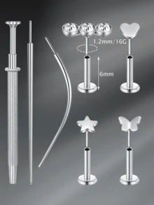 CIZME 3 bucăți 16G/18G/20G Butoane fără fir pentru nas Bijuterii piercing labret din oțel inoxidabil pentru Tragus Monroe Cercei pentru cartilaj Helix pentru buze pentru femei bărbați, șuruburi fără fir pentru nas CZ inele pentru nas pentru femei bărbați inele labret din oțel inoxidabil inele pentru buze ineluri pentru buze CZ Tragus Helix Piercing Bijuterii hipoalergenice, cercei cu spate plat