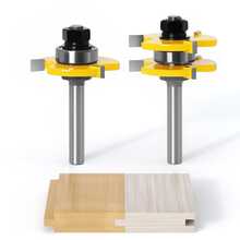 2 Pcs Router Bit 1/4 Milling Cutter Router Bit Assembly Tongue Stilt Kit Vmingo - Yellow - View 2