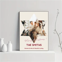 1pc Customizable Unframed Canvas Poster, Hexagram Custom Print Your Photos Pictures Wall Decorations, Couple & Lovers Picture, Perfect Gift For Weddings, Anniversary, Valentine's Day, Christmas, New Year Home Decor