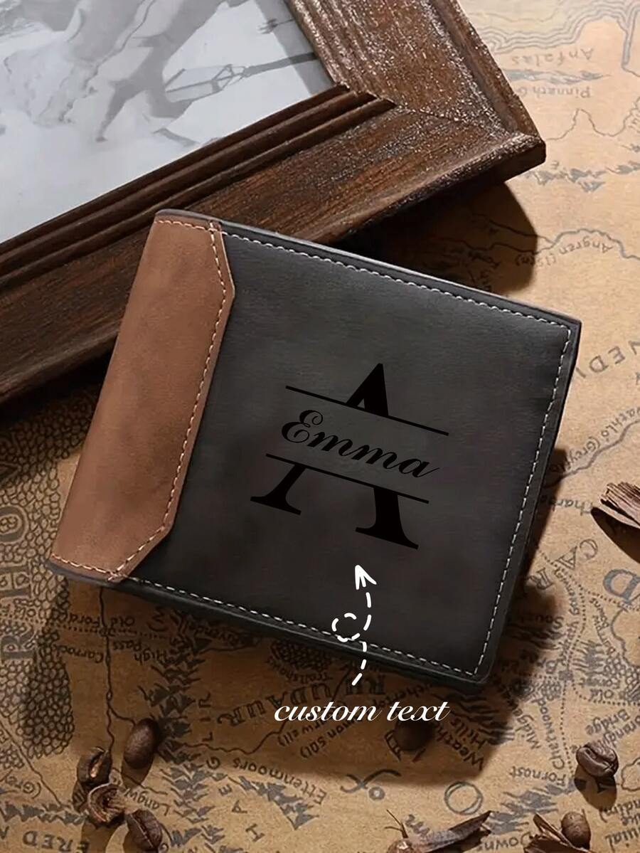 1 chiếc ví da nam khắc laser theo yêu cầu - Món quà lý tưởng cho bố, con trai nhân dịp sinh nhật, kỷ niệm, Giáng sinh, Ngày của Cha, Lễ Tạ ơn - Màu nâu đậm, ví sinh nhật thanh lịch cho nam, ví mini, ví cầm tay, ví da nam, ví nhỏ, túi xách thời trang cho nữ. - Nhiều màu - Xem 1