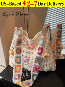 Women's Boho Embroidery Crossbody Bag Crochet Beach Bags For Women Hollow Out Crochet Knit Shoulder Bag Crochet Tote Bag Crochet Knit Boho Shoulder Bag For Women, Hollow Out Embroidery Crossbody Bag Tote Handbag For Sending Friends Shopping, Dating, Thanksgiving Dinner Purse - Nhiều màu - Xem 12