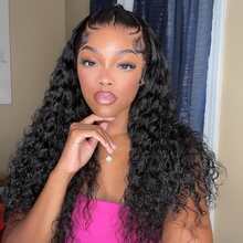 Eulisi P4/27 高光渐变色 5*5 蕾丝闭合假发 真人发 5x5 高清蕾丝闭合假发 女士真人发 已拔婴儿发 180 密度 5x5 直湿波浪蕾丝前假发 28 英寸 - 間色 - 查看 35