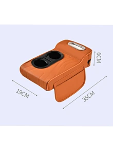 1 件装通用仿皮汽车扶手垫，带纸巾盒、杯架和储物袋 - 四合一舒适耐用汽车中控台保护套 - 彩色 - 查看 10