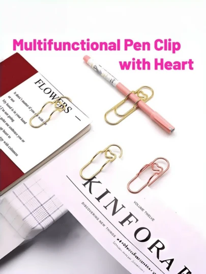 10 Stücke multifunktionaler Metall-Stiftclip-Set - Stiftclip, fester Stifthalter und Aufhängefunktion - perfekt für Büro, Schulmaterial und Organisation, geeignet als Tagebuch-Zubehör mit Stiftschnalle